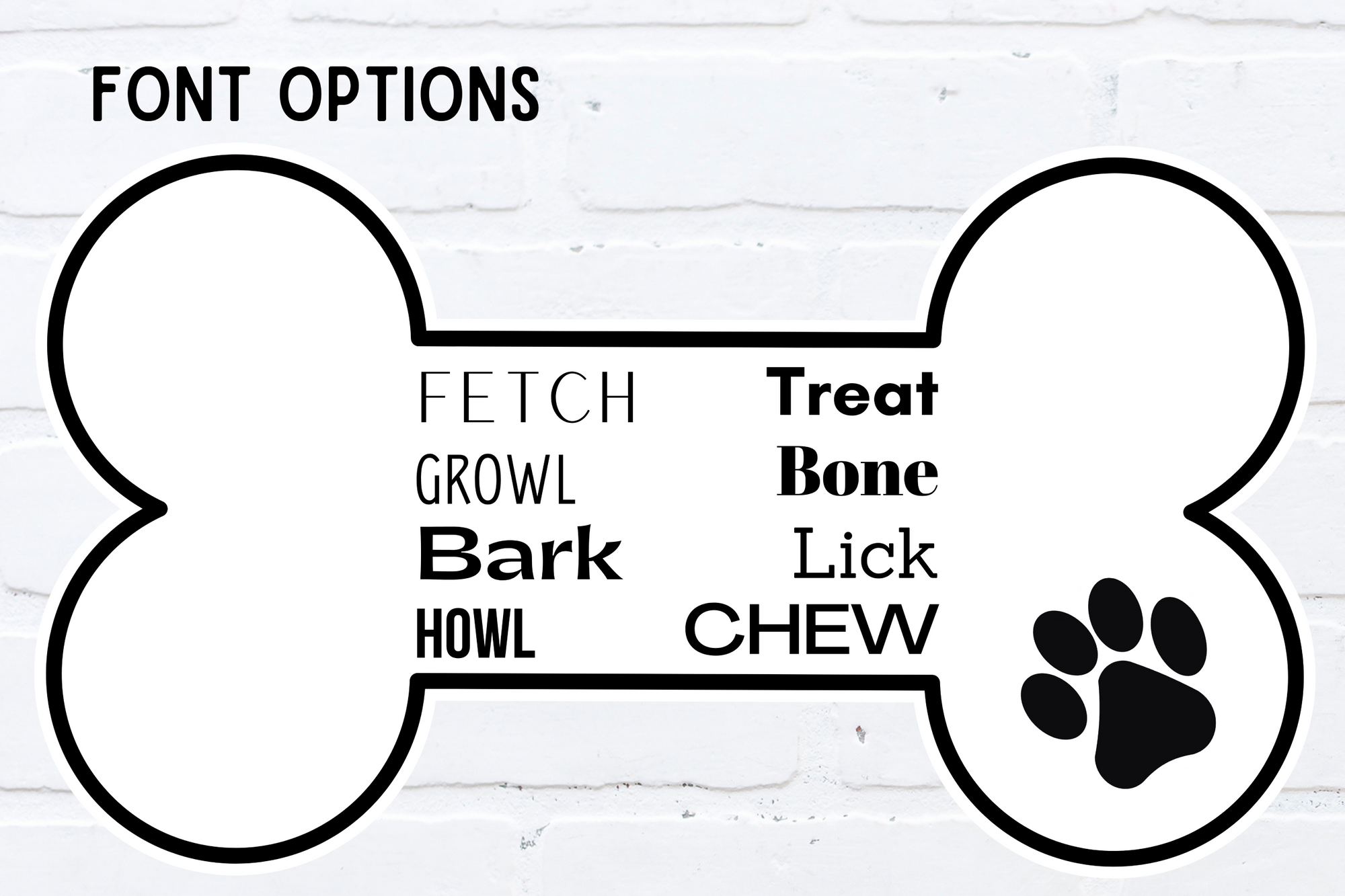 Dog clearance tag fonts